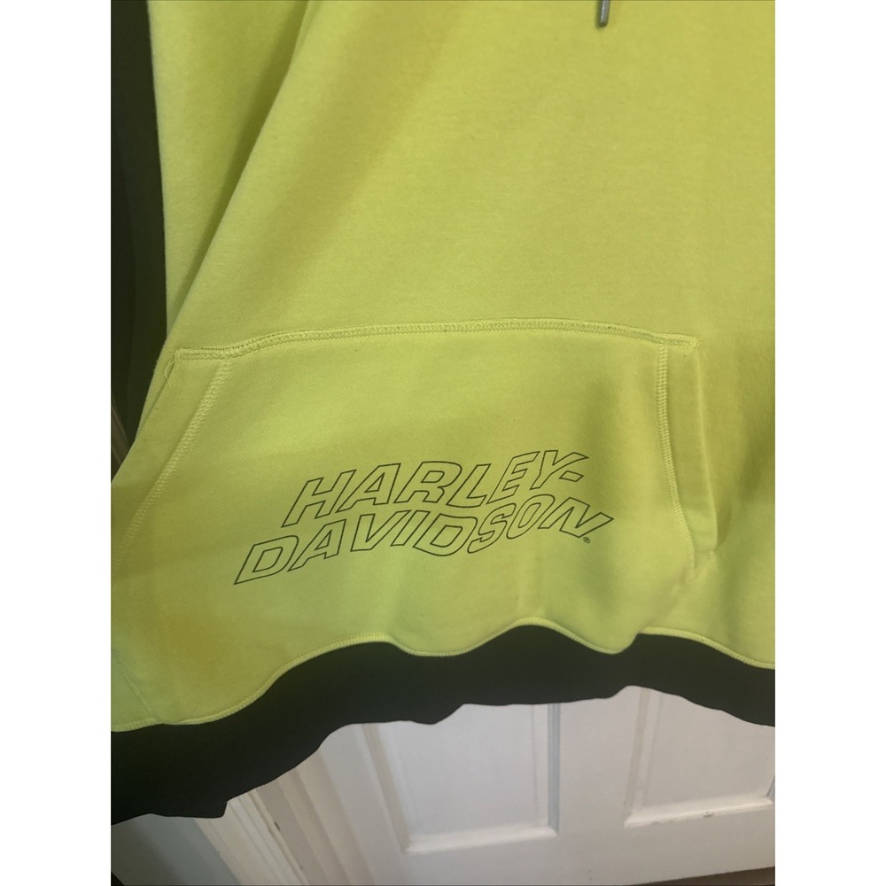 Harley Davidson Willie G Skull Raglan Hoodie‎ Wild Lime Size 3XL - Picture 3 of 14